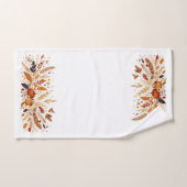 Feuillage d'automne et Citrouille et oiseaux (Serviette à main)