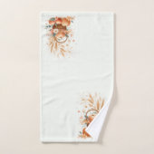 Feuillage d'automne et fleurs avec Citrouille et p (Serviette à main)