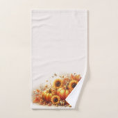 Feuillage d'automne, tournesols et Citrouille (Serviette à main)