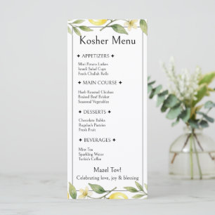 Feuillage de citron, Menu de mariage juif, Nourrit