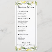 Feuillage de citron, Menu de mariage juif, Nourrit (Devant)