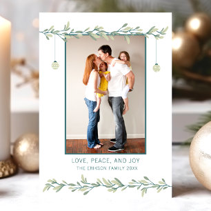 Feuillage de fêtes Carte de vœux de Noël photogr