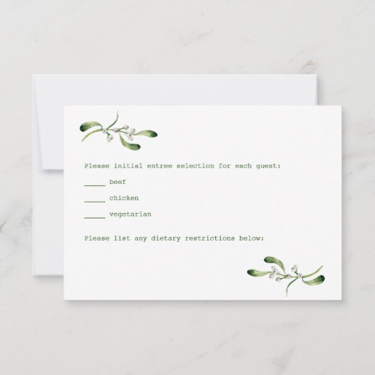 Feuillage de Noël pour mariage RSVP (Dos)