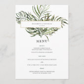 Feuillage de palmiers tropicaux | Menu de mariage (Devant)