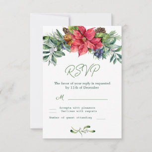 Feuillage de Poinsettia pour RSVP de mariage