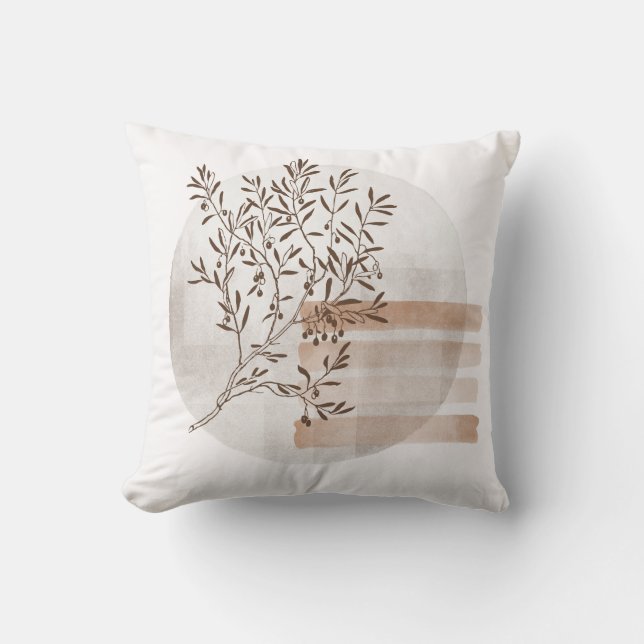 Feuillage de style bohème moderne avec oreiller à  (Recto)