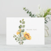 Feuillage de tournesol Merci blanc personnalisé (Debout devant)