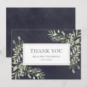 Feuillage de verdure de tableau noir Merci (Devant / Derrière)