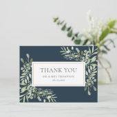 Feuillage de verdure Merci de mariage bleu mer pro (Debout devant)