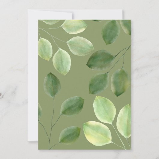 Feuillage d'eucalyptus d'un beau vert invitation  (Dos)