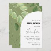 Feuillage d'eucalyptus d'un beau vert invitation (Devant / Derrière)