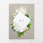 Feuillage + faire-part de mariage fleurie et détai (Page de couverture)