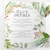 Feuillage + faire-part de mariage fleurie et détai (Intérieur en premier)