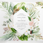 Feuillage + faire-part de mariage fleurie et détai (Intérieur au milieu)