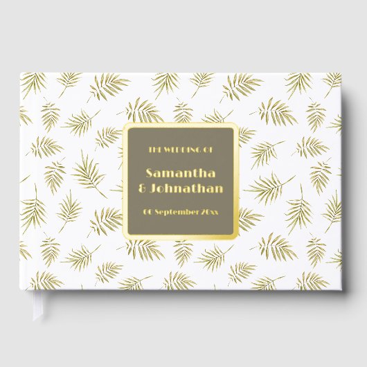 Feuillage feuille d'huile motif élégant mariage ca (Recto)