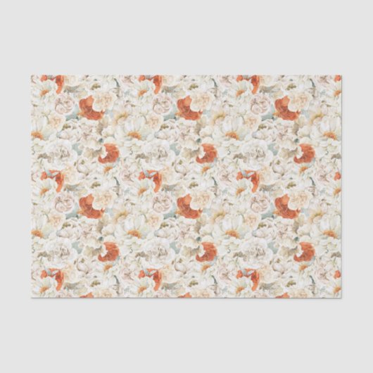 Feuillage Floral Boho | Papier de Soie Imprimé sur (Recto)
