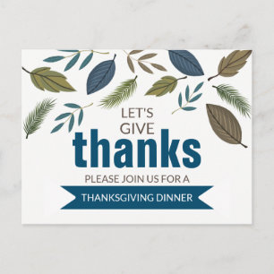 Feuillage Moderne, Invitation au Dîner de Thanksgi