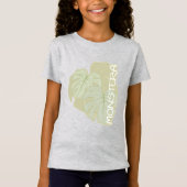 Feuillage Monstera en T-shirt vert tendre (Devant)