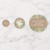 Feuillage rustique et Baby shower blanc Confetti (Devant)