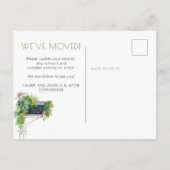 Feuillage tropical Faire-part de mouvement floral (Dos)