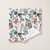 Feuillage Turquoise, Vert, Mousse, Brown (Gant de toilette)