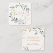 Feuillage verdoyant Mariage Merci Carte de visite (Devant / Derrière)