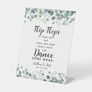 feuillage verdoyant mariage tongs panneau mariage