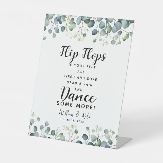 feuillage verdoyant mariage tongs panneau mariage (Recto)