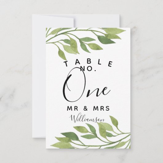 feuillage verdure feuille Numéro de table fête/mar (Dos)