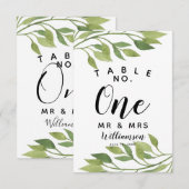 feuillage verdure feuille Numéro de table fête/mar (Devant / Derrière)