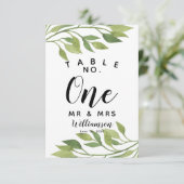 feuillage verdure feuille Numéro de table mariage/ (Debout devant)