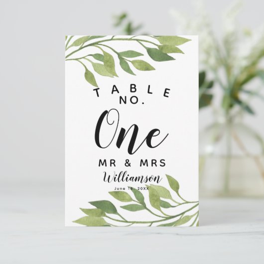 feuillage verdure feuille numéro de table mariage/ (Debout devant)