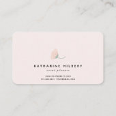 Feuillage vert Carte de visite rose floral (Dos)