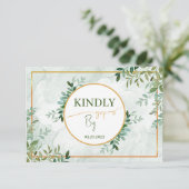 Feuillage vert Deux choix de repas Carte RSVP (Debout devant)
