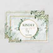 Feuillage vert Deux choix de repas Carte RSVP (Devant / Derrière)