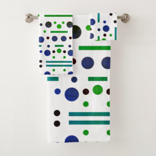 Feuillage vert et bleu : points et lignes