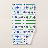 Feuillage vert et bleu : points et lignes (Serviette à main)