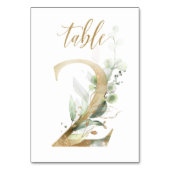 Feuillage vert et doré, Table 2, Numéro de table (Dos)