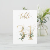 Feuillage vert et or aquarelle, numéro de table 31 (Debout devant)