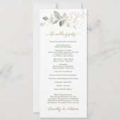 Feuillage vert et or, programme de mariage des con (Dos)