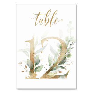 Feuillage vert et or, Table 12, Numéro de table