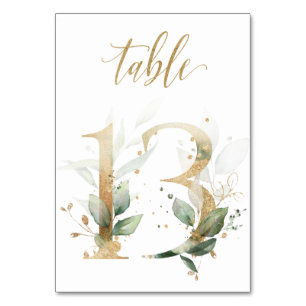 Feuillage vert et or, Table 13, Numéro de table