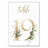 Feuillage vert et or, Table 19, Numéro de table (Dos)