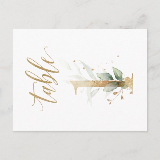 Feuillage vert et or, Table 1, Numéro de table (Devant)