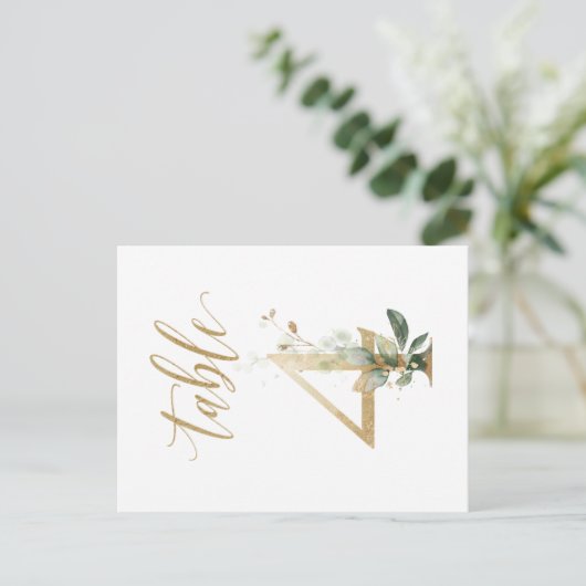 Feuillage vert et or, Table 4, Numéro de table (Debout devant)