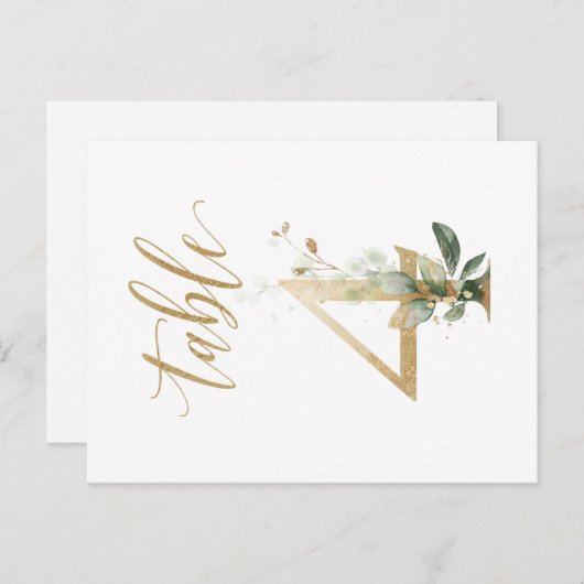 Feuillage vert et or, Table 4, Numéro de table (Devant / Derrière)