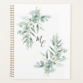 Feuillage vert monogramme personnalisé (Devant)