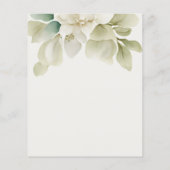 Feuillage vert Muet Menu Mariage personnalisé (Dos)