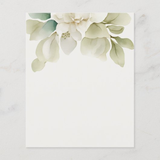 Feuillage vert Muet Menu Mariage personnalisé (Dos)