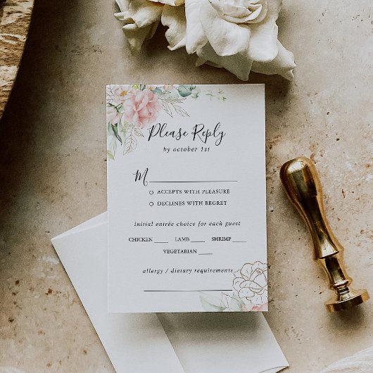 Feuillage vert or Mariage floral choix RSVP